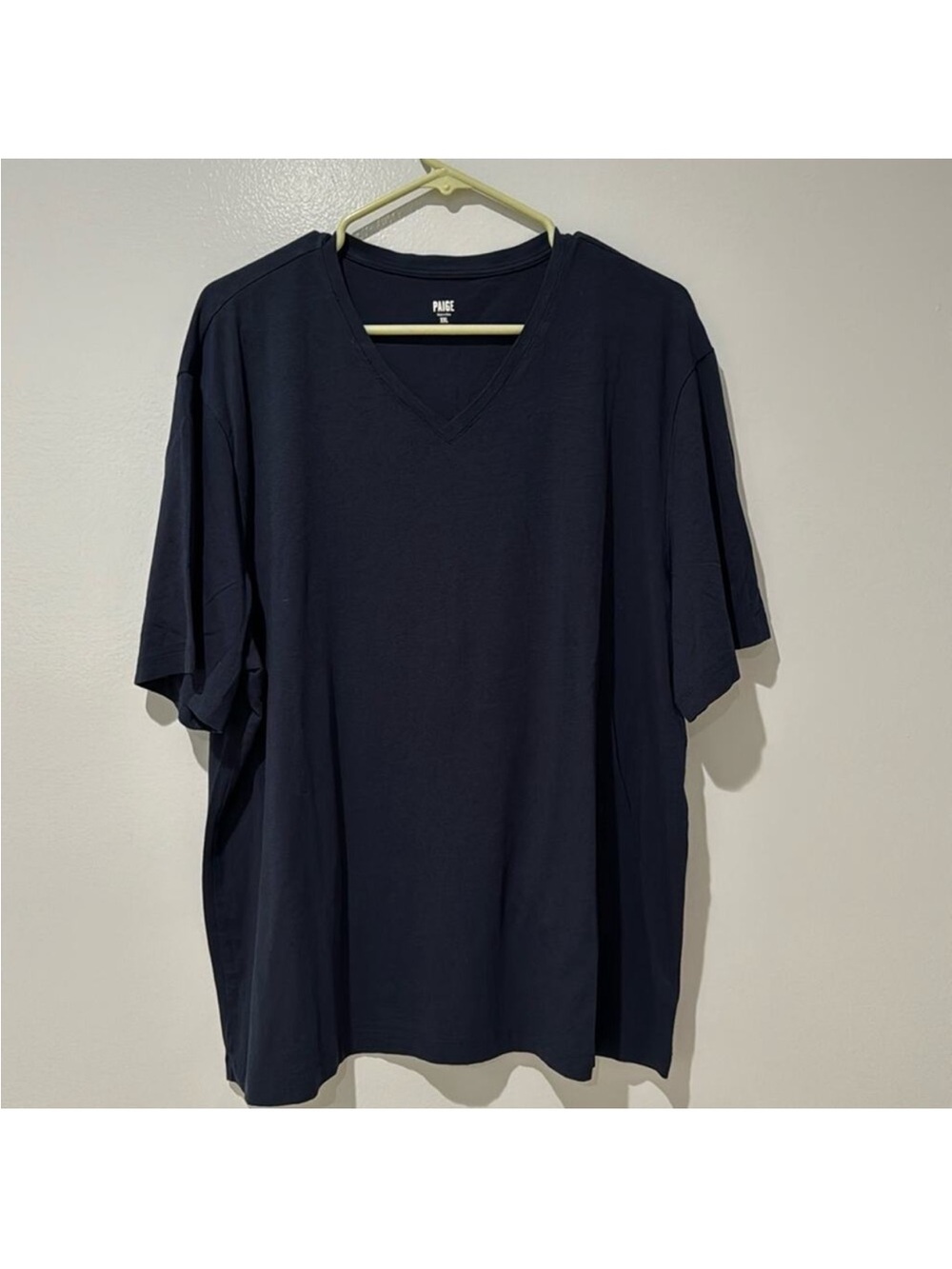 PAIGE Men’s Navy V-Neck Short Sleeve Shirt Size XXL